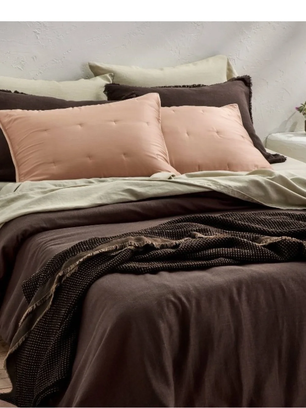 King Textured Waffle Coverlet Dark Fig - Casaluna™